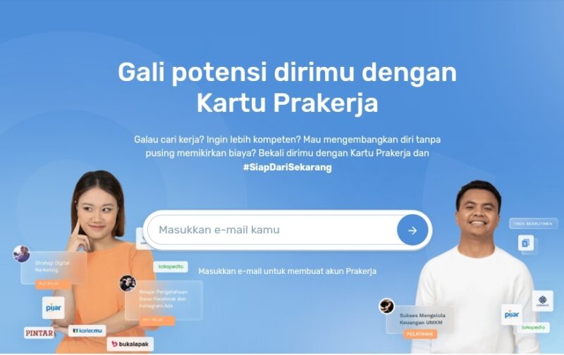 Tangkapan Layar Website Kartu Prakerja