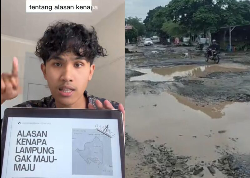 Video pemuda Lampung yang tengah viral /Kolase tangkap layar tiktok @awbimaxreborn @nughii94