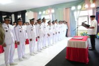 Kukuhkan Kades dan BPD Dua Kecamatan, Bupati Kotabaru Arungi Lautan