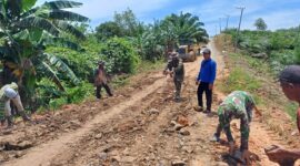 Satgas TMMD ke-123 Kejar Target Sasaran fisik utama Pengerasan Jalan