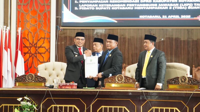 Pemkab Kotabaru Sampaikan Tiga Raperda dalam Rapat Paripurna DPRD