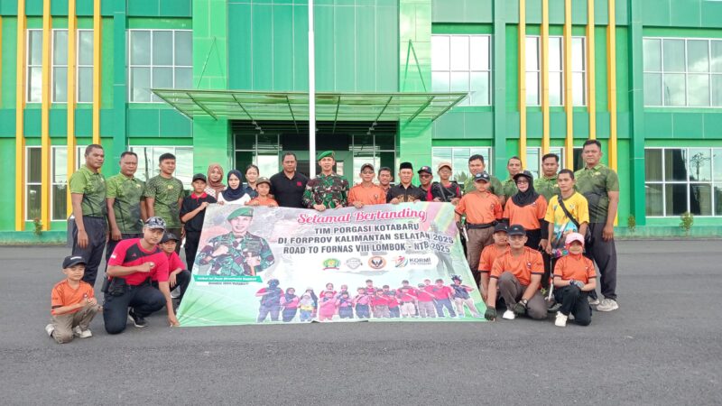 Dandim 1004 Kotabaru Lepas Atlet PORGASI ke FORDA VII Kalsel 2025