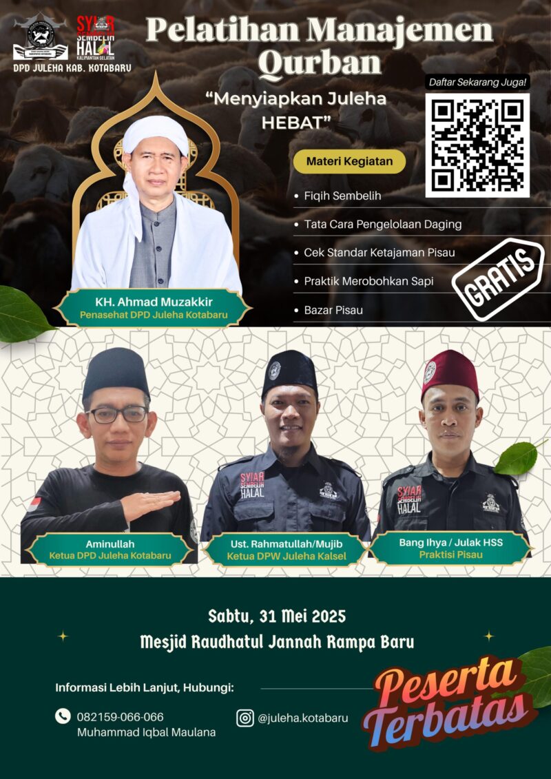 DPD Juleha Kotabaru Gelar Pelatihan Manajemen Qurban, Tingkatkan Kualitas Juru Sembelih Halal