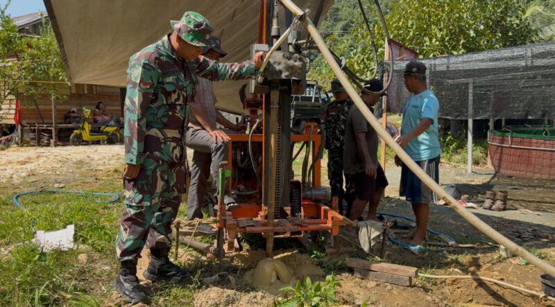 Sinergi TNI dan Pemkab Tanah Bumbu: TMMD Rampungkan Sumur Bor Program TMAB di Desa Rejosari