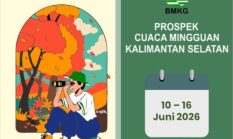 BMKG: Kalsel Berpotensi Diguyur Hujan Disertai Petir pada 10–16 Juni 2026